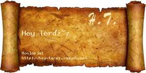 Hey Teréz névjegykártya